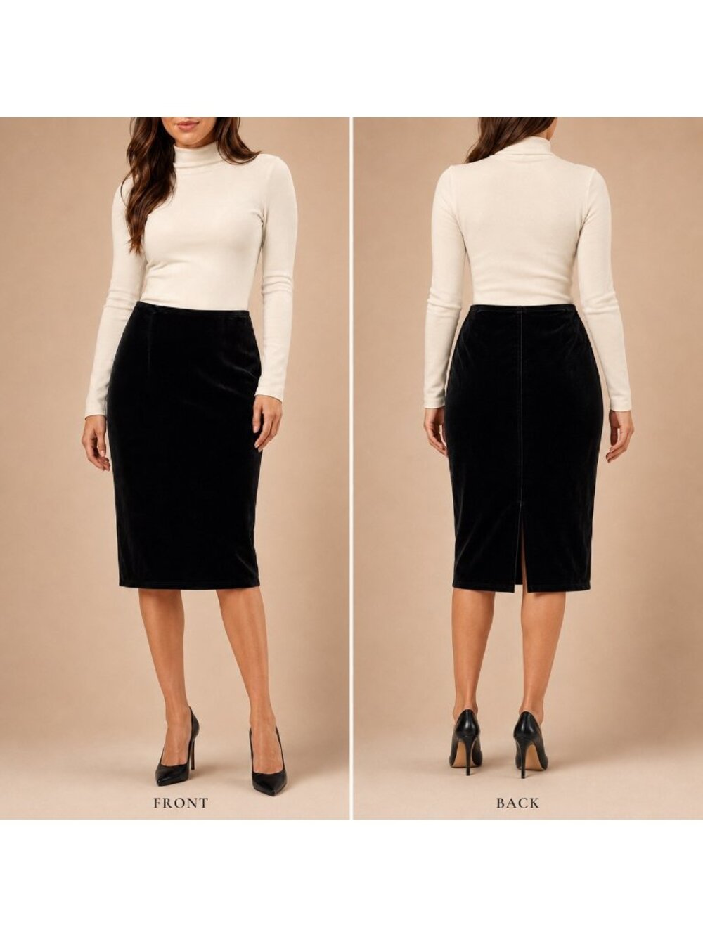 J Jill Black Velvet Maxi Skirt Small Petite Straight Black Slit Whimsigoth